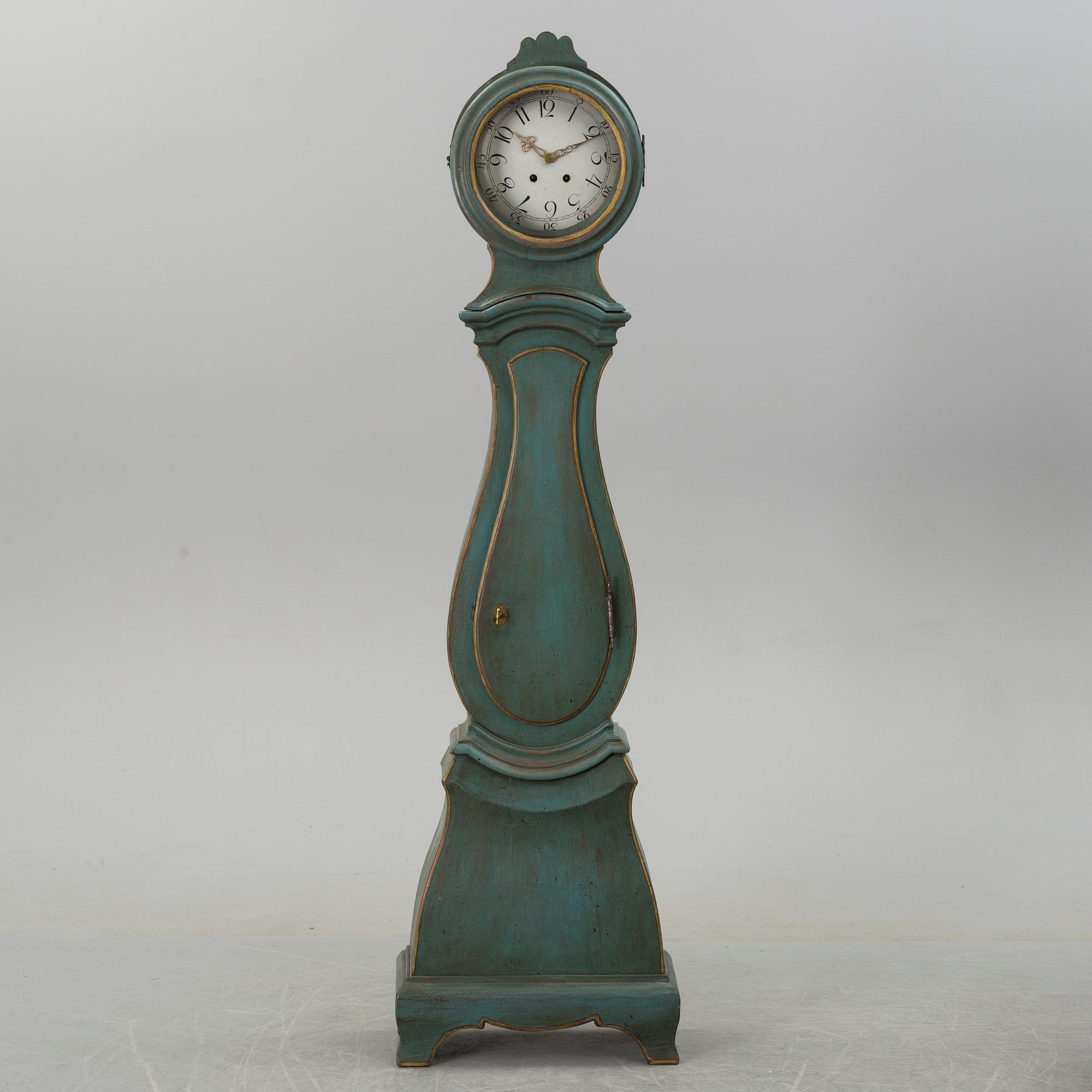 A 18th century painted longcase clock.