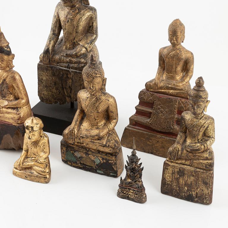 A group of Buddha scultptures, Burma and Thailand, 20th Century.