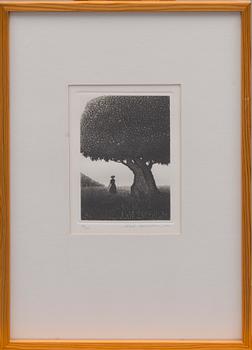 VÄINÖ ROUVINEN, akvatint, signerad, daterad 1980 och numrerad 64/100.