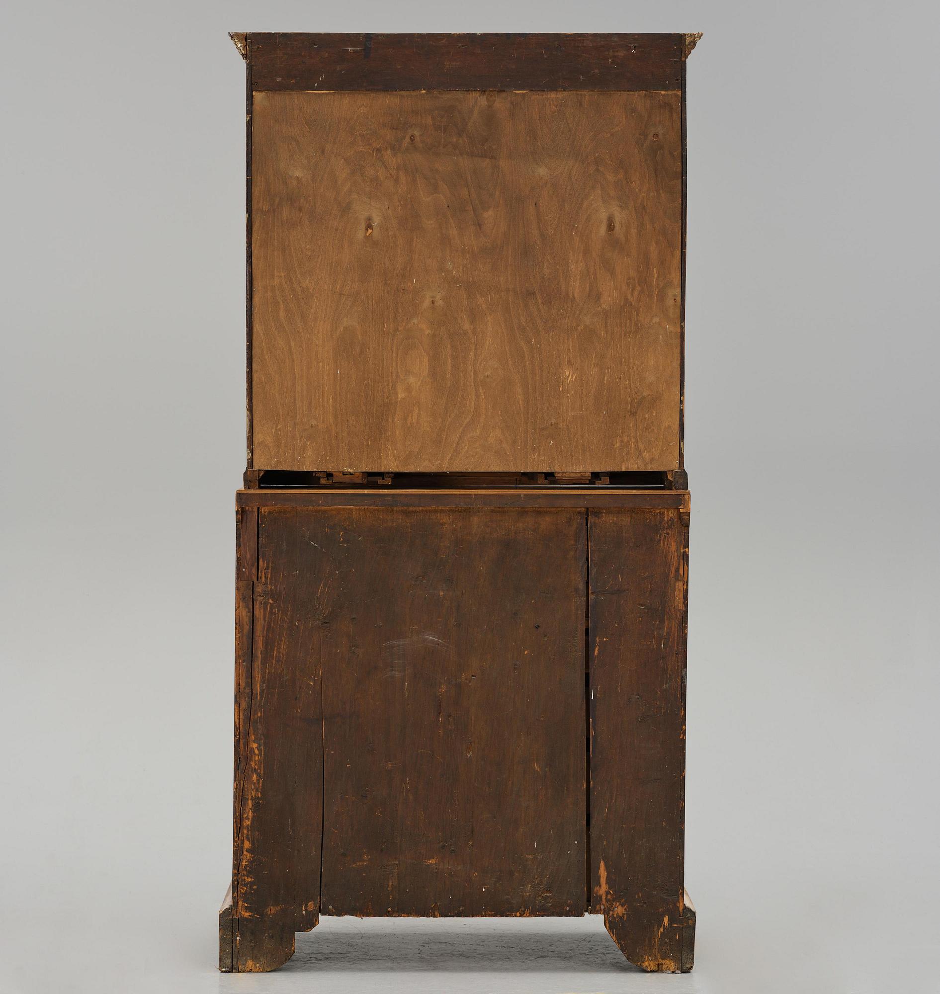 Skrivskåp, Stockholmsarbete, 1700-talets mitt, Senbarock.