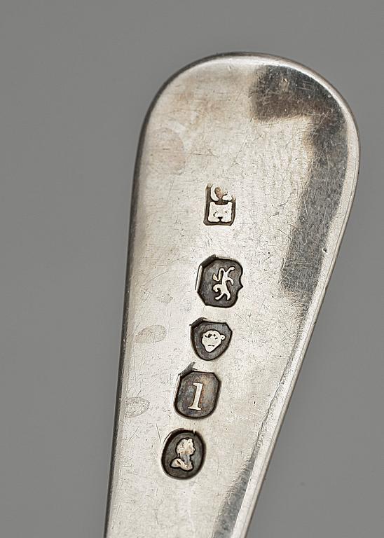 PARTI SILVER, 6 delar, bla HF Ljungkvist, Uppsala 1836. Totalvikt 518 gr.