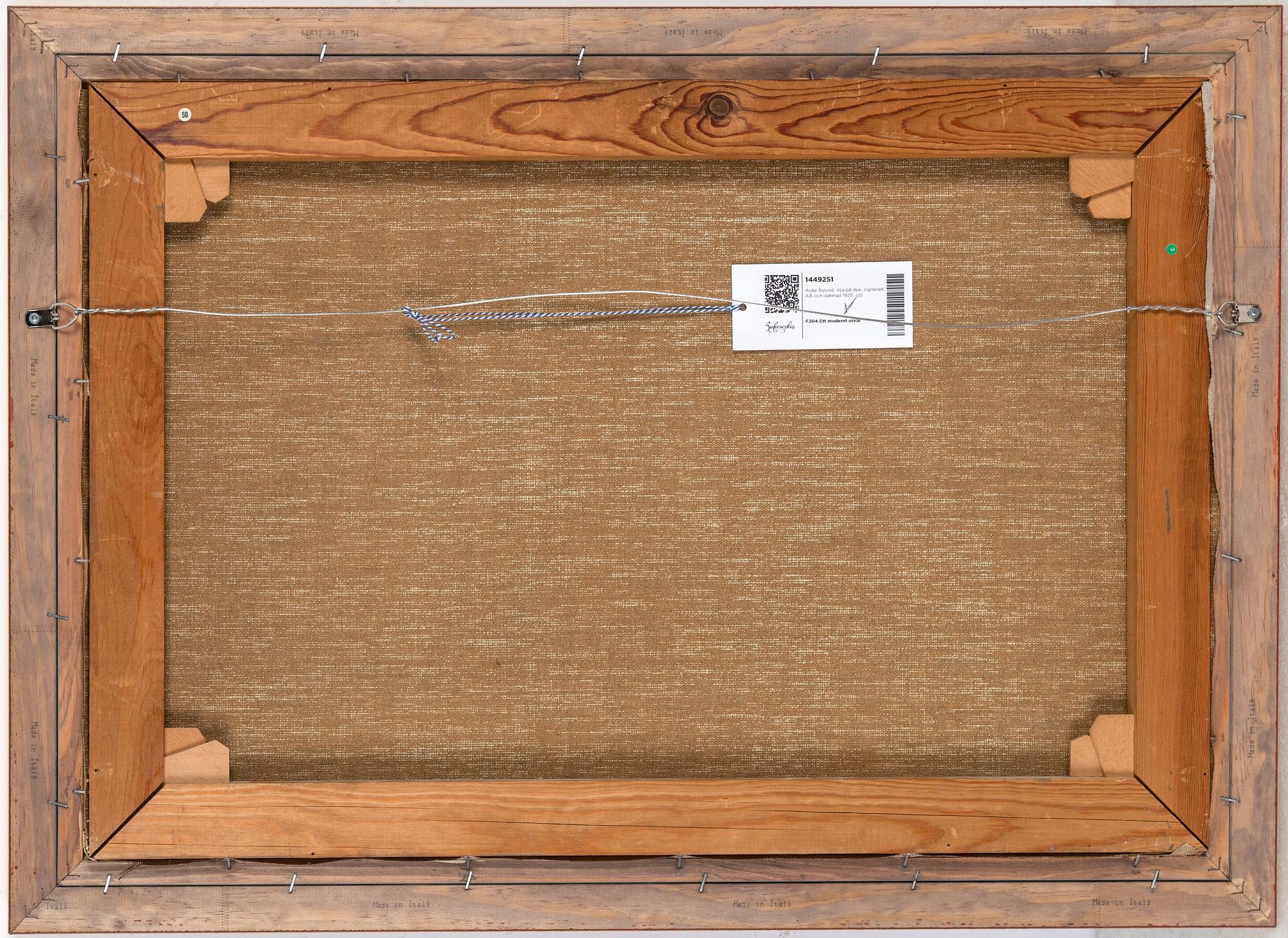 Acke Åslund, oil on canvas, signed AÅ and dated 1920.