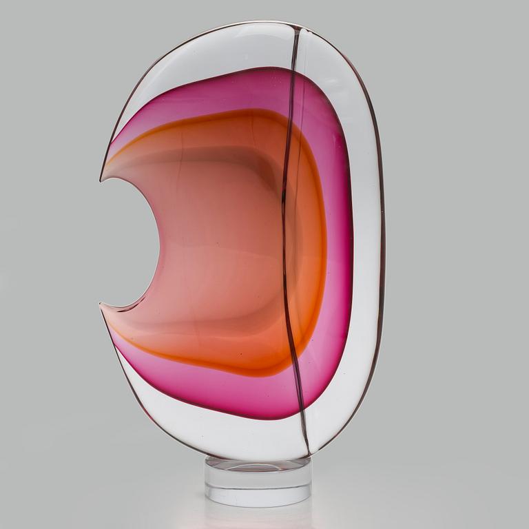 Timo Sarpaneva, skulptur, "Clamitatio" (Skriket) signerad Timo Sarpaneva 1998 Pino Signoretto Murano.