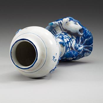 A Swedish Marieberg faience vase, dated  19/3 (17)71.