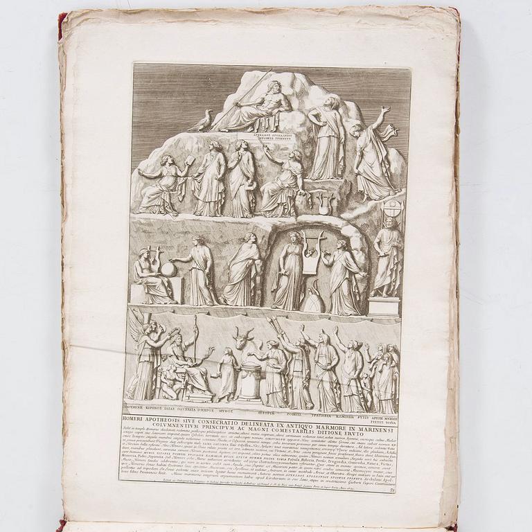 A book with classical Roman illustrations by Giovanni Pietro Bellori, etchings, dated 1693.