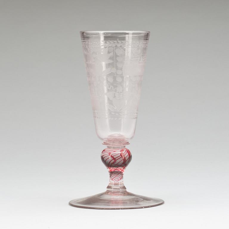 POKALGLAS. Böhmen, 1700-tal.