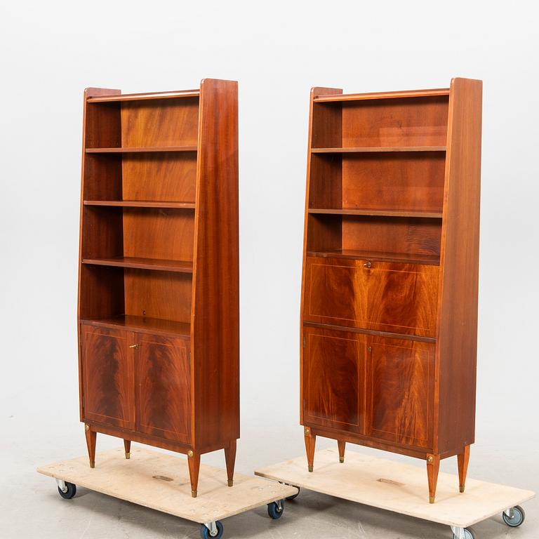 Bookshelves, a pair in Gustavian style from the mid-20th century.