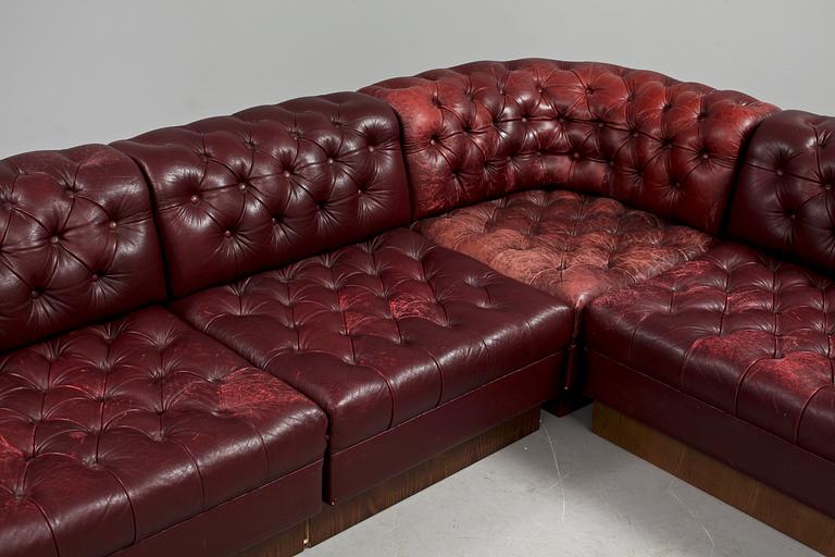 SEKTIONSSOFFA, 5 delar, samt BORD, "Party Corner", Wards Ateliéer AB, Tibro, 1970-tal.