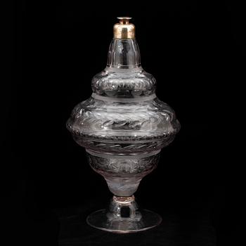 FLASKA, glas, 1700/1800-tal.