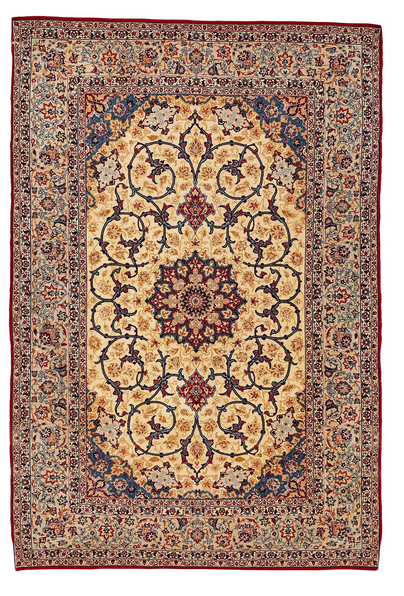 Matta, old Isfahan, signerad, ca 217,5 x 176,5 cm.
