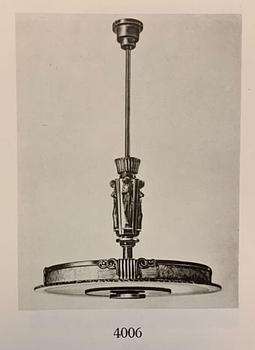 Einar Bäckströms Metallvarufabrik, a ceiling lamp model "4006", Malmö 1940s.