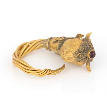 ÖRHÄNGE/RING, 18k guld, 12 gr, enligt intyg  från Medelhavsmuseet, troligen Grekland 300-200 -talet f.Kr.