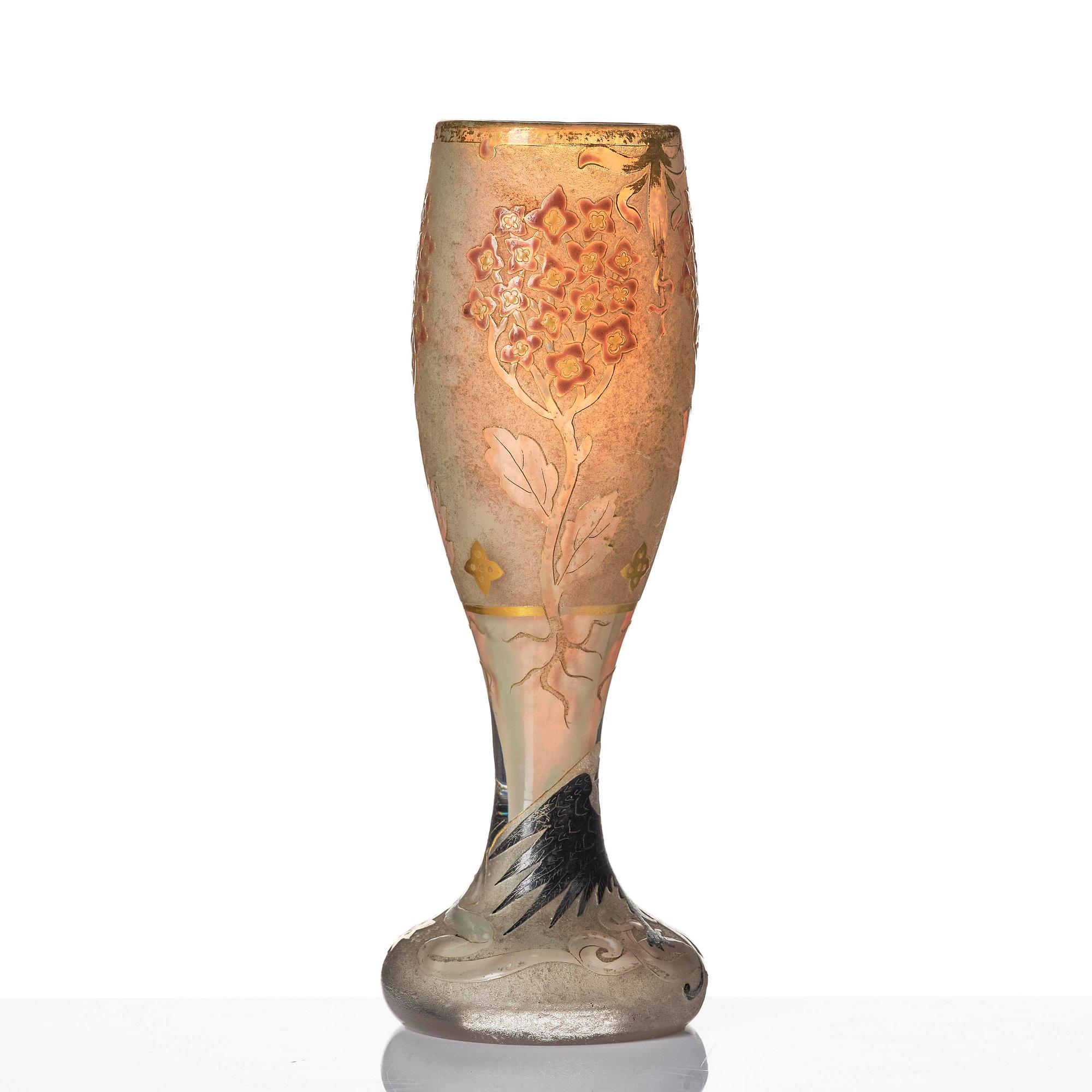 Daum Frères, an Art Nouveau cameo glass vase, Nancy, France.