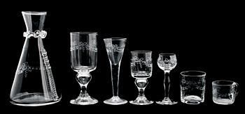 GLASSERVIS, 55 del " Antik", Reijmyre, snarlika, 1900-talets mitt.