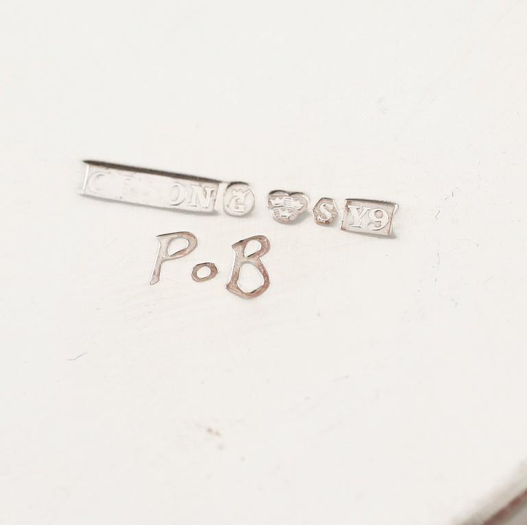 SOCKERSKÅL OCH GRÄDDKANNA, silver, Ceson, 1973. Vikt ca 135 gram.