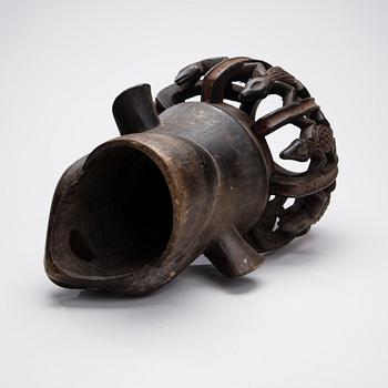 HUVUDBONAD, trä, Afrika 1900-talets slut.