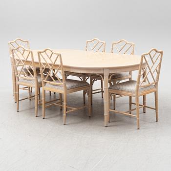 A 7 piece dining group, Miranda of Sweden, 1980's.