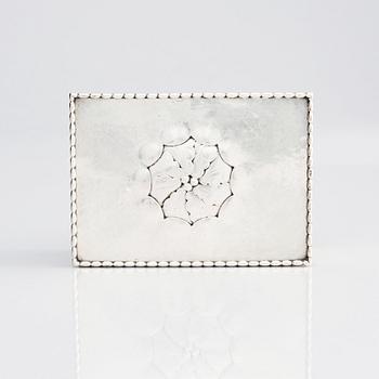 Georg Jensen, an 830/1000 silver box, Copenhagen 1915-1919, design nr 39, Swedish import marks GAB F.