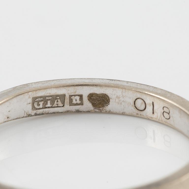 Rings, 2 pcs, 18K white gold with small diamonds.