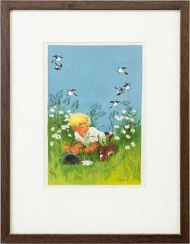 ILON WIKLAND, akvarell, signerad ilon.