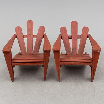 TRÄDGÅRDSFÅTÖLJER, ett par, 1900-talets andra hälft.