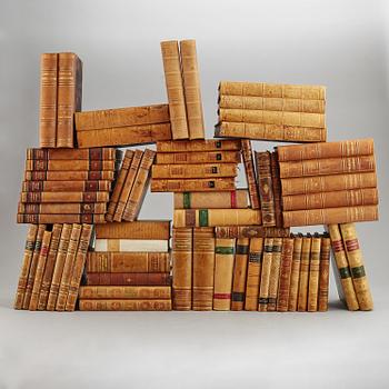 A set of 61 books, mixed volymes.