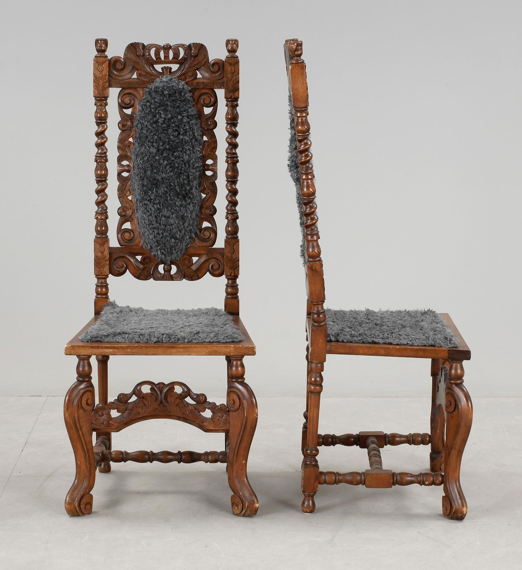 STOLAR, 4 st, barockstil, 1800-tal.