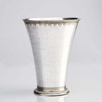 A Swedish 18th century silver beaker, marks of Bengt Biörn, Västerås 1745.