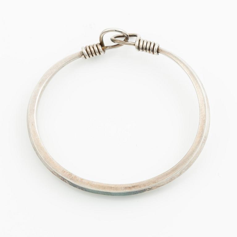 A bracelet and two pairs of earrings, silver, including E Ohlsson, Stockholm 1977.