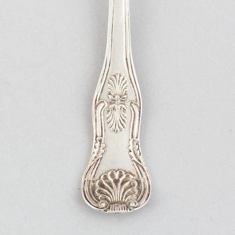 Bestickservisdelar, 15 st, silver, bl.a. JA Selling, Härnösand, 1867.