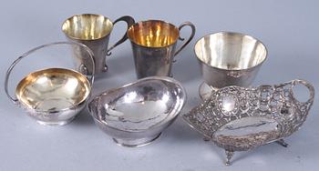 PARTI SILVER, 6 delar, bl. a. 1900-tal. Tot. vikt 425 g.