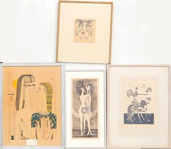 Max Walter Svanberg,  a set of four lithographs signed and dated.