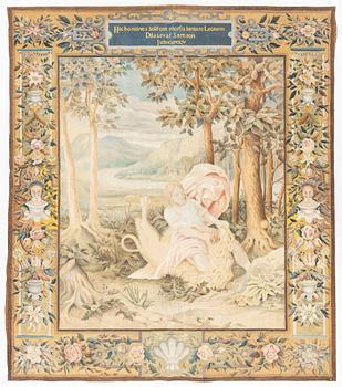 Målad tapet, Simson och Lejonet, ca 251 x 220 cm.