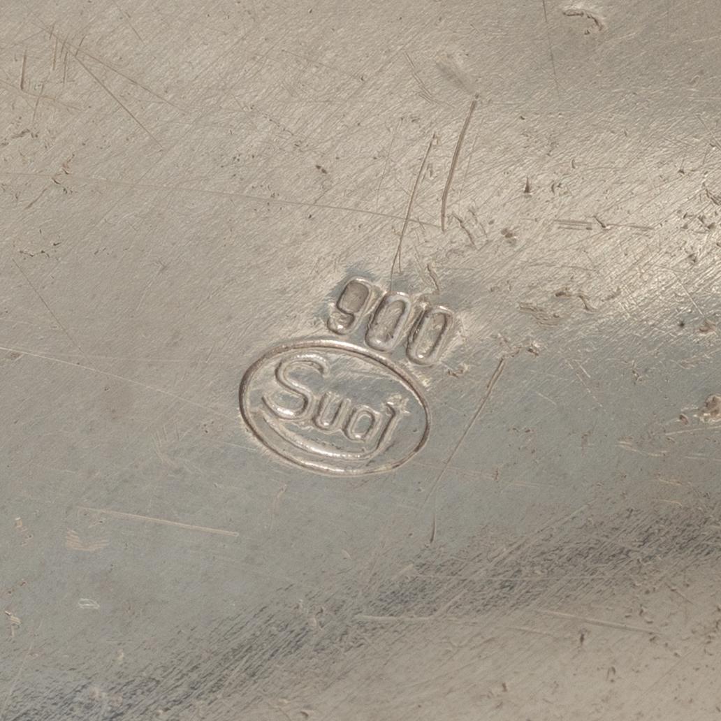 Vase with handles, silver, second half of the 20th century.