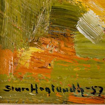 STURE HAGLUNDH, olja på pannå, signerad och daterad -57.