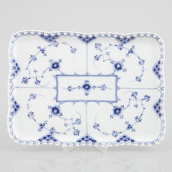 A 'Blue Fluted Full Lace' / 'Musselmalet' porcelain tray, Royal Copenhagen, model 1156, 1898-1923.