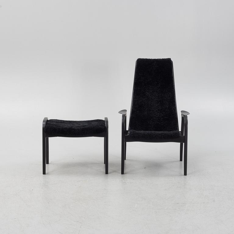 Yngve Ekström, a 'Lamino' armchair with stool, Swedese, Sweden, 2019.
