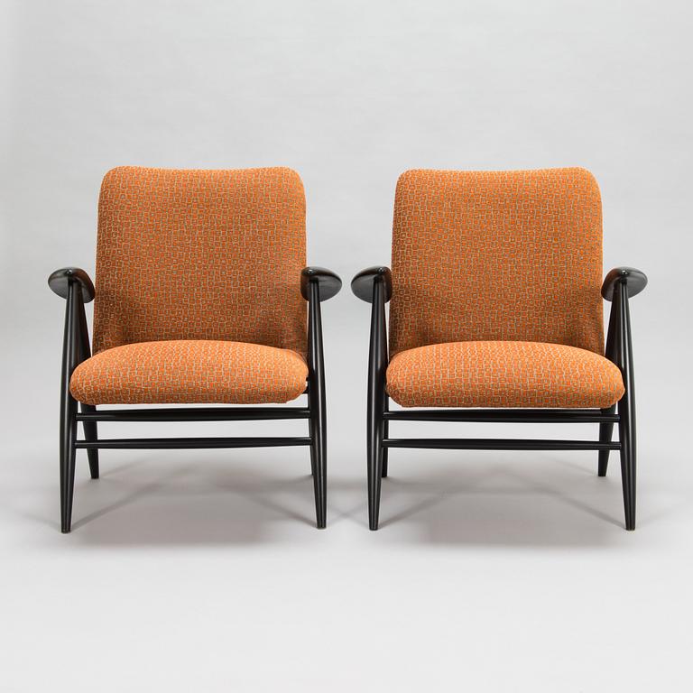 Ilmari Tapiovaara, a pair of mid-20th-century '2468', 'Eve' armchairs for Asko.