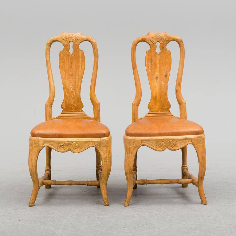 A pair of 18th century rococo chairs.