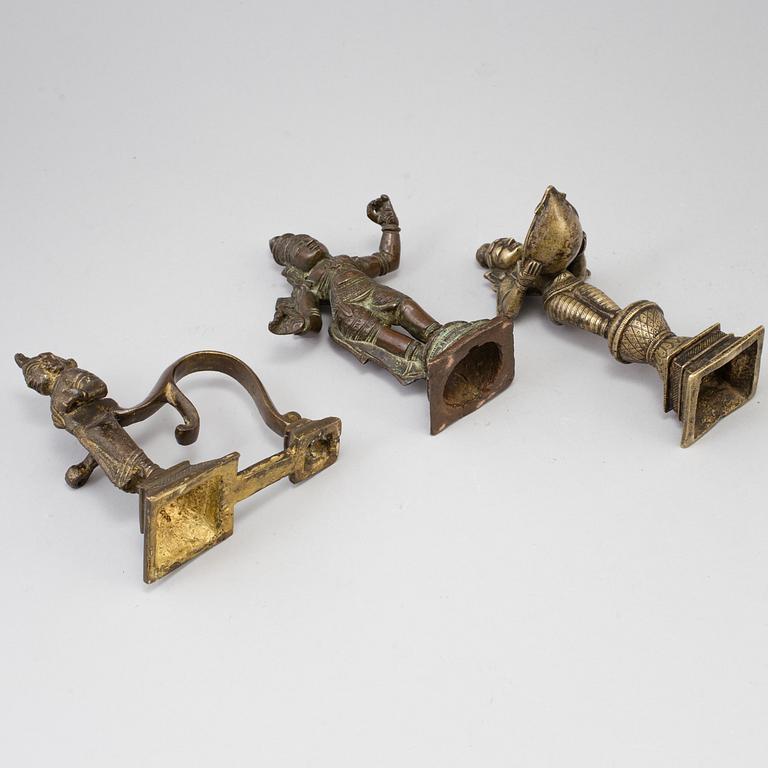 GUDOMAR, fem stycken, brons. Indien, tidigt 1900-tal.