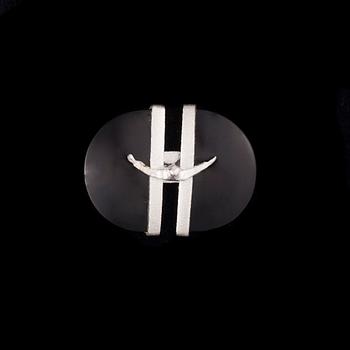 RING, Black Ikaros, sterling silver, onyx, Björn Weckström Lapponia 2011. Vikt 16,5 g.
