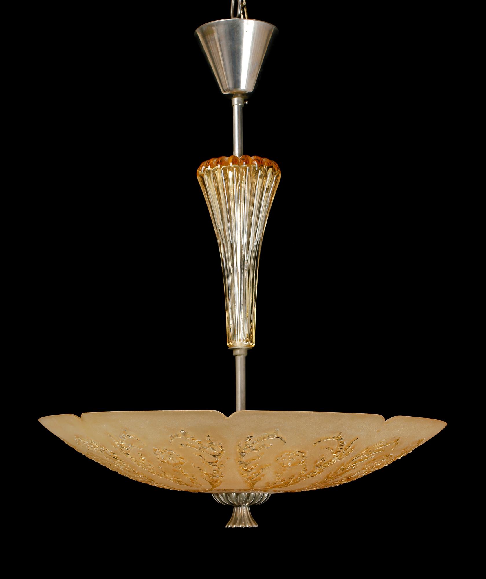 TAKPLAFOND, sannolikt Orrefors, 1940-tal. Höjd ca 65 cm.