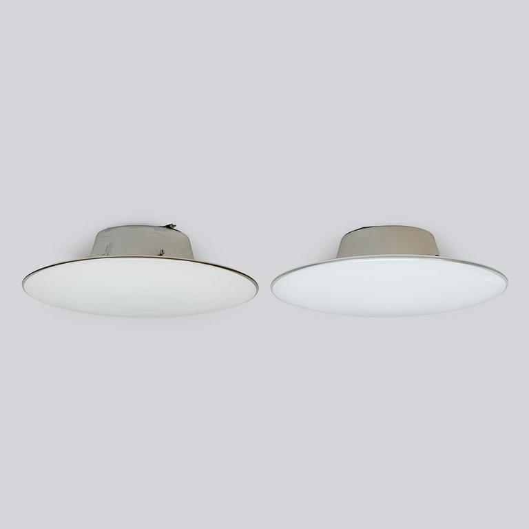 Arne Jacobsen, a pair of 1960's 'AJ-Eklipta' ceiling/wall lamps, for Louis Poulsen/licensed manufacturer Orno, Stockmann.