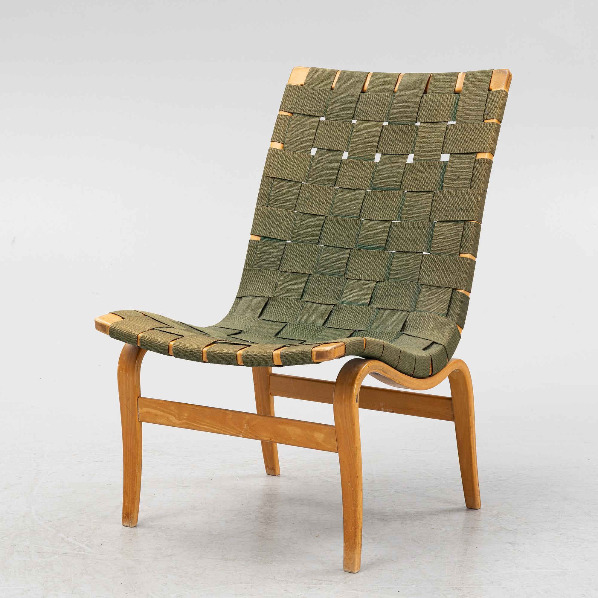 Bruno Mathsson, fåtölj, "Eva", Firma Karl Mathsson, Värnamo, daterad -41.