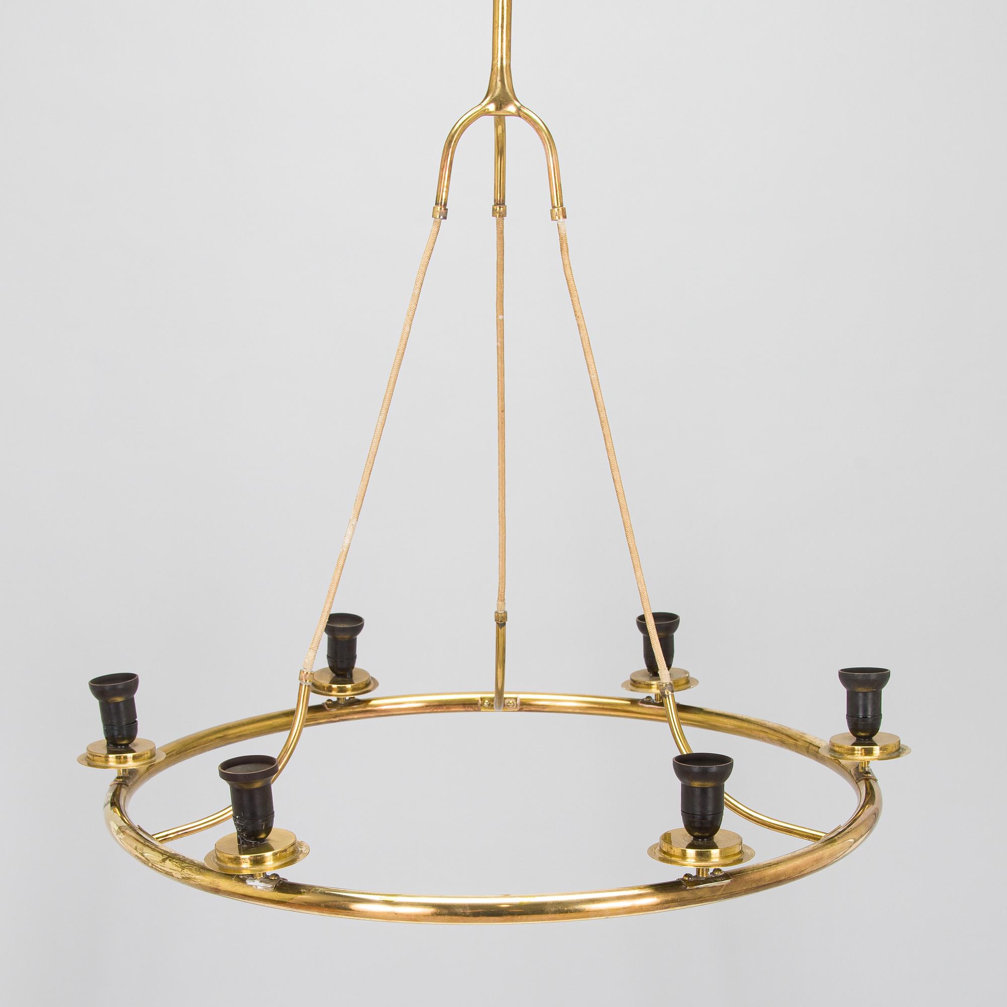 Paavo Tynell, taklampa, modell 6385/6 för Taito. Beställningsarbete 1938.