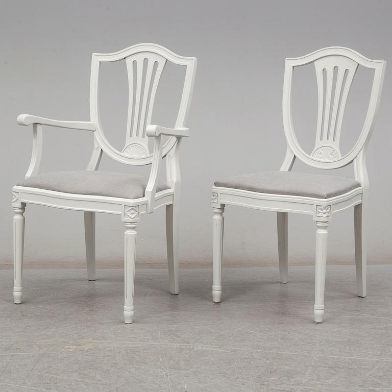 A set of 10 chairs, gustavian style, late 20th century.