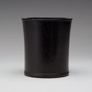 A chinese wooden brushpot, presumably Zitan, early 20th Century.