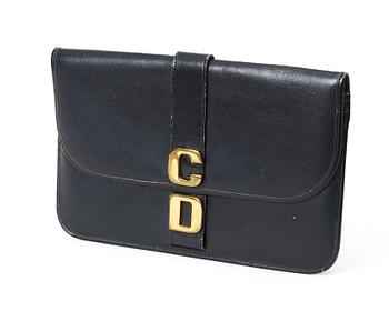 567. A black 1970s/80s leather clutch by Christian Dior.