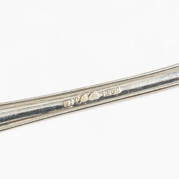 A set of twelve Swedish silver cutlery parts, model 'Hallbergs Chippendale', marks of CG Hallberg, Stockholm 1927-1936.