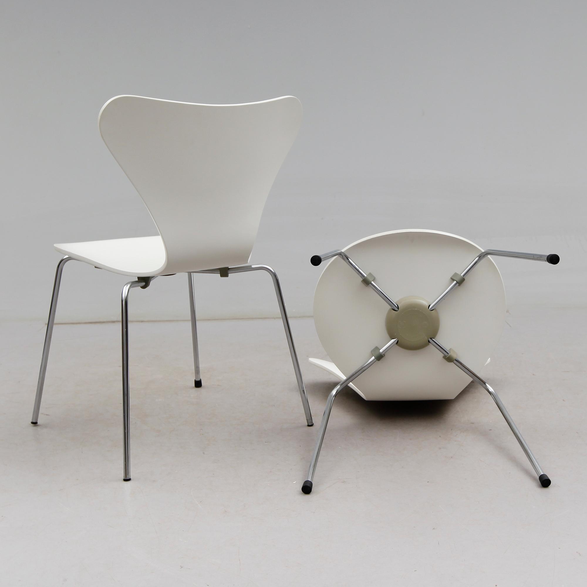 STOLAR, 4 st, "Sjuan", Arne Jacobsen, Fritz Hansen, Danmark 1976.